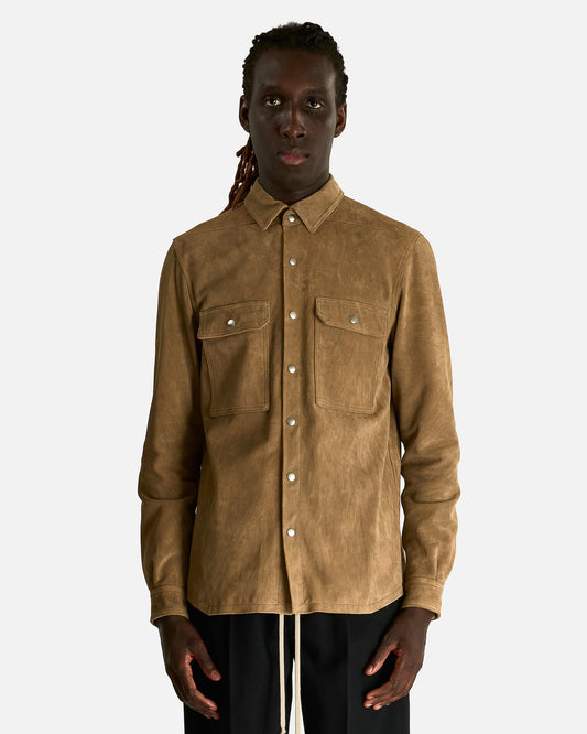 Rick Owens Men's Jackets Outershirt in Sumi Brown