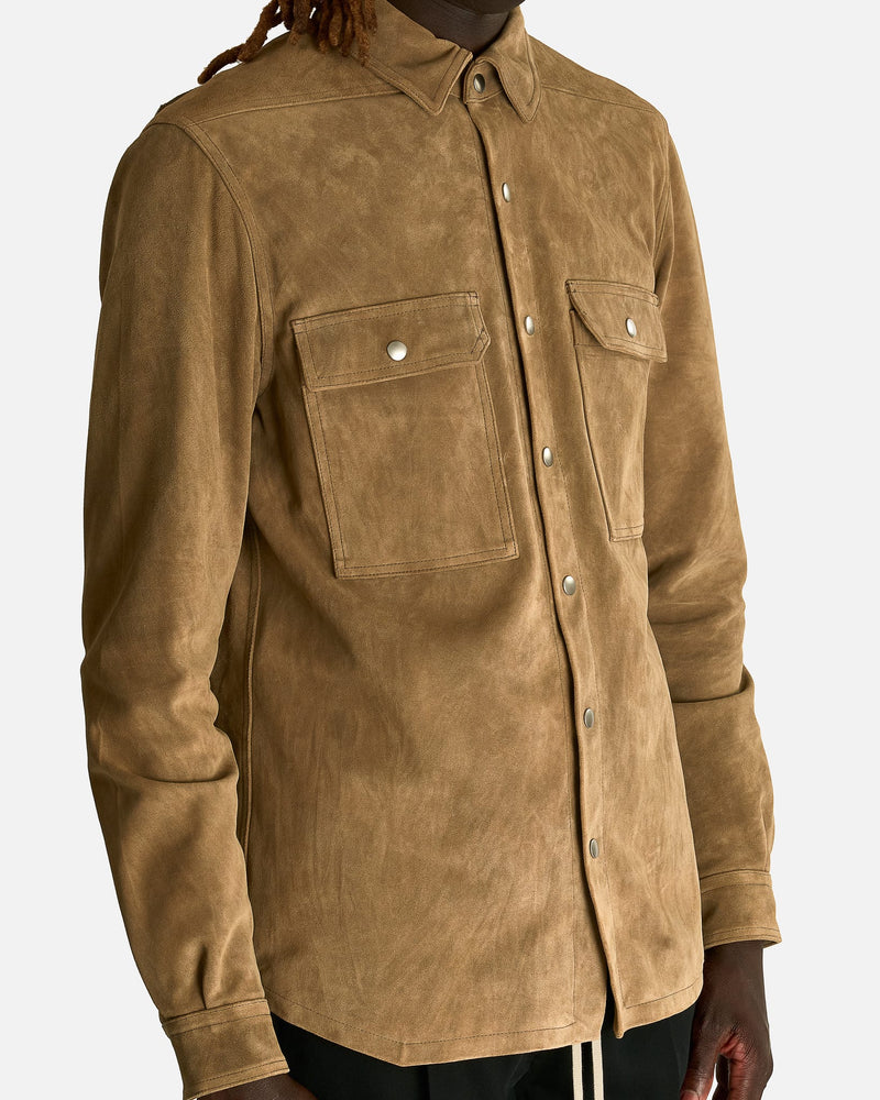 Rick Owens Men's Jackets Outershirt in Sumi Brown