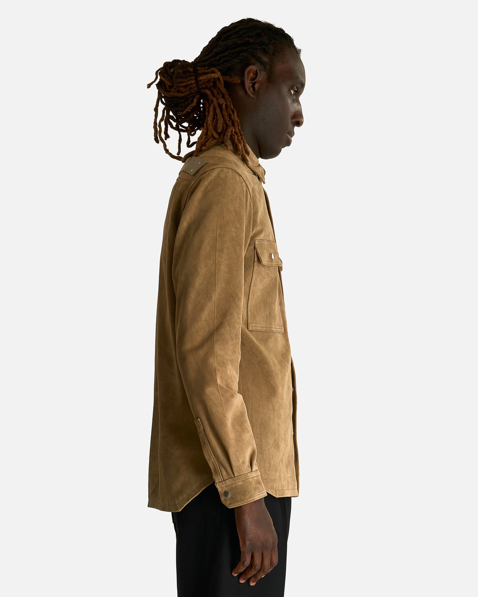 Rick Owens Men's Jackets Outershirt in Sumi Brown