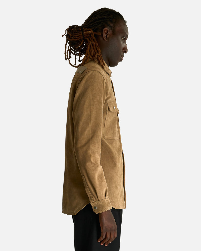 Rick Owens Men's Jackets Outershirt in Sumi Brown