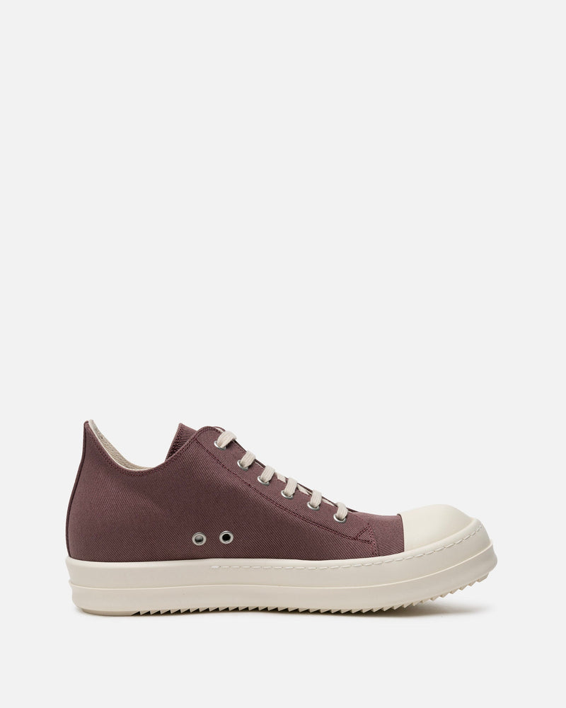 Rick Owens DRKSHDW Men's Sneakers Overdyed Denim Low Ramones in Mauve/Milk