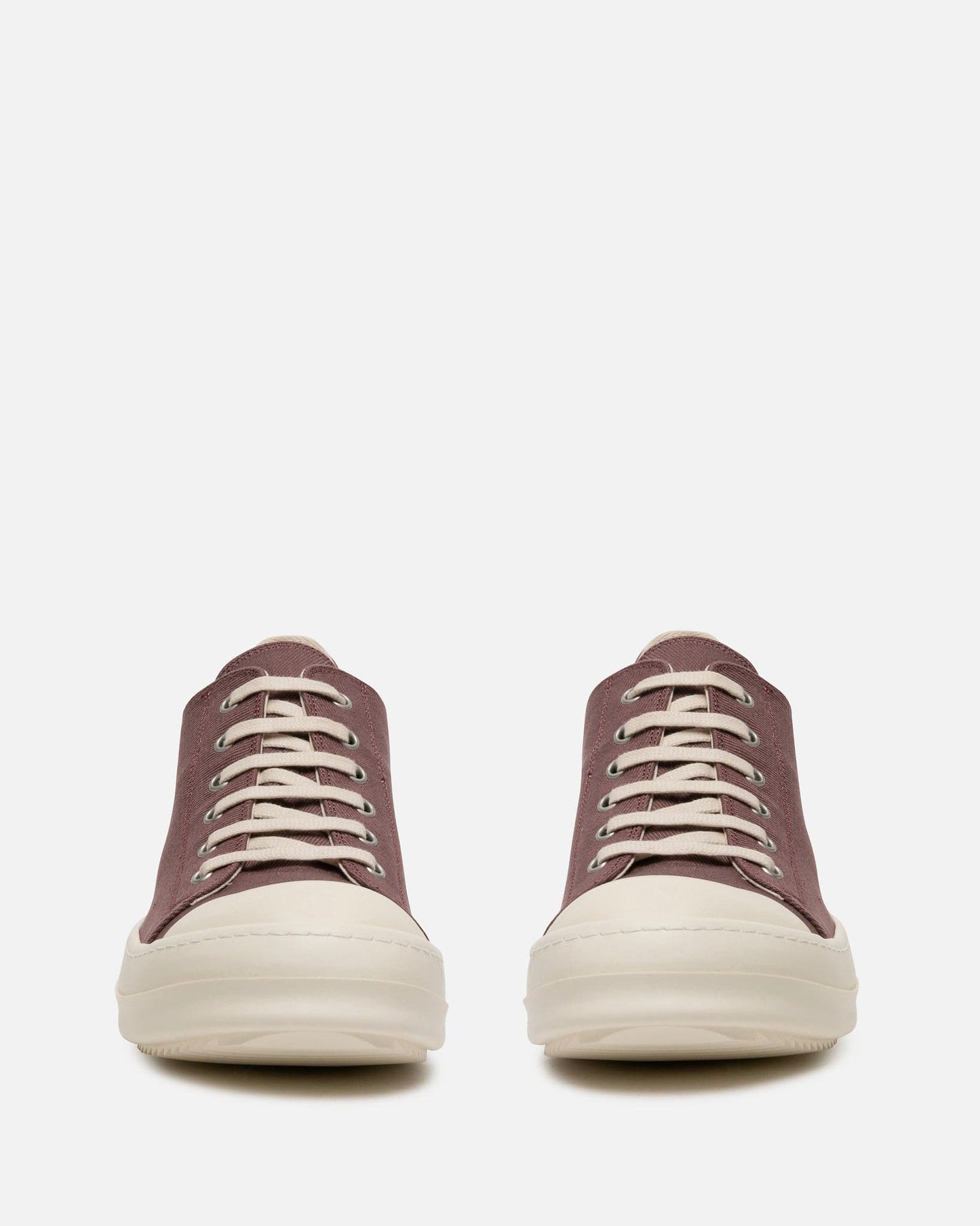 Rick Owens DRKSHDW Men's Sneakers Overdyed Denim Low Ramones in Mauve/Milk