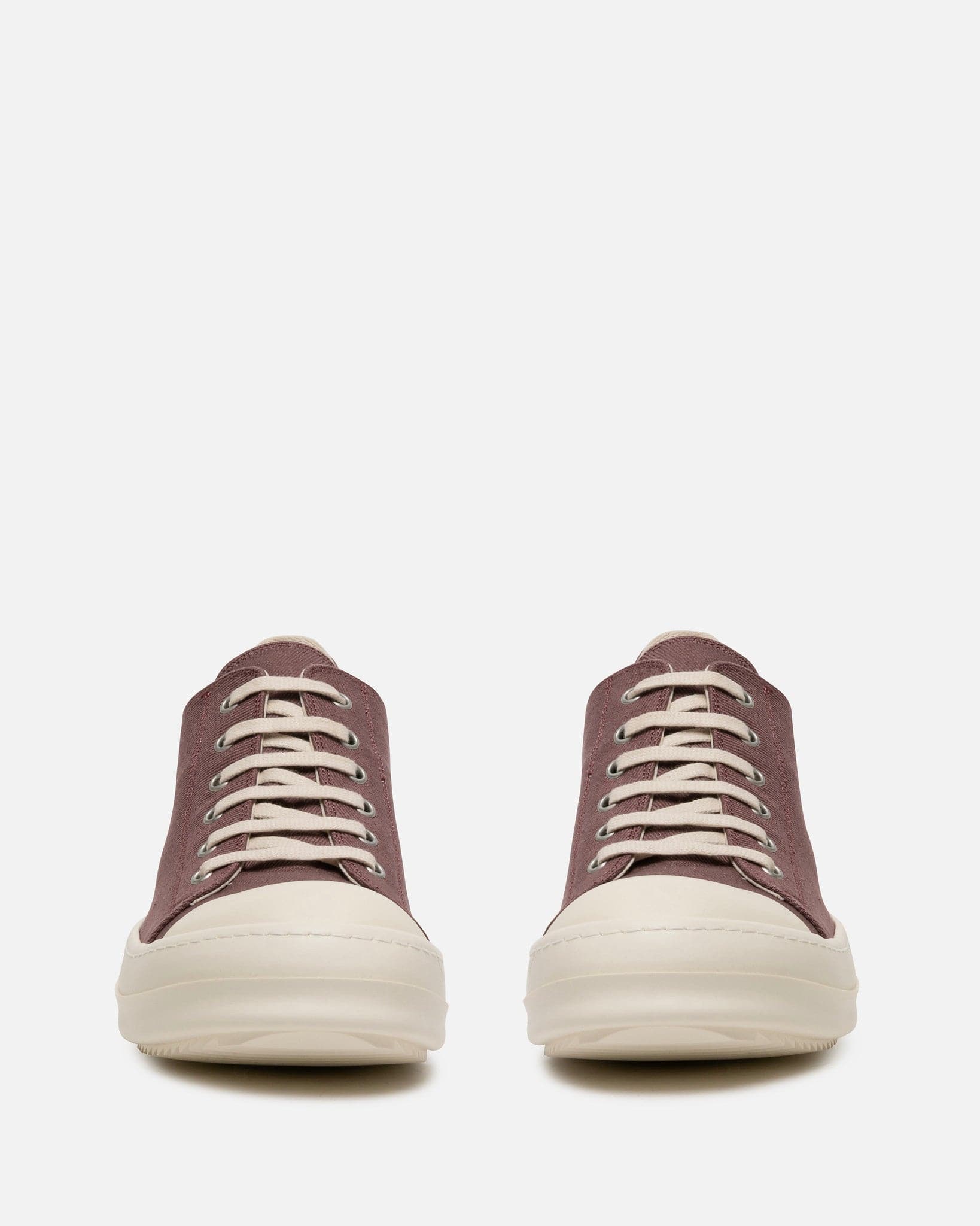 Rick Owens DRKSHDW Men's Sneakers Overdyed Denim Low Ramones in Mauve/Milk