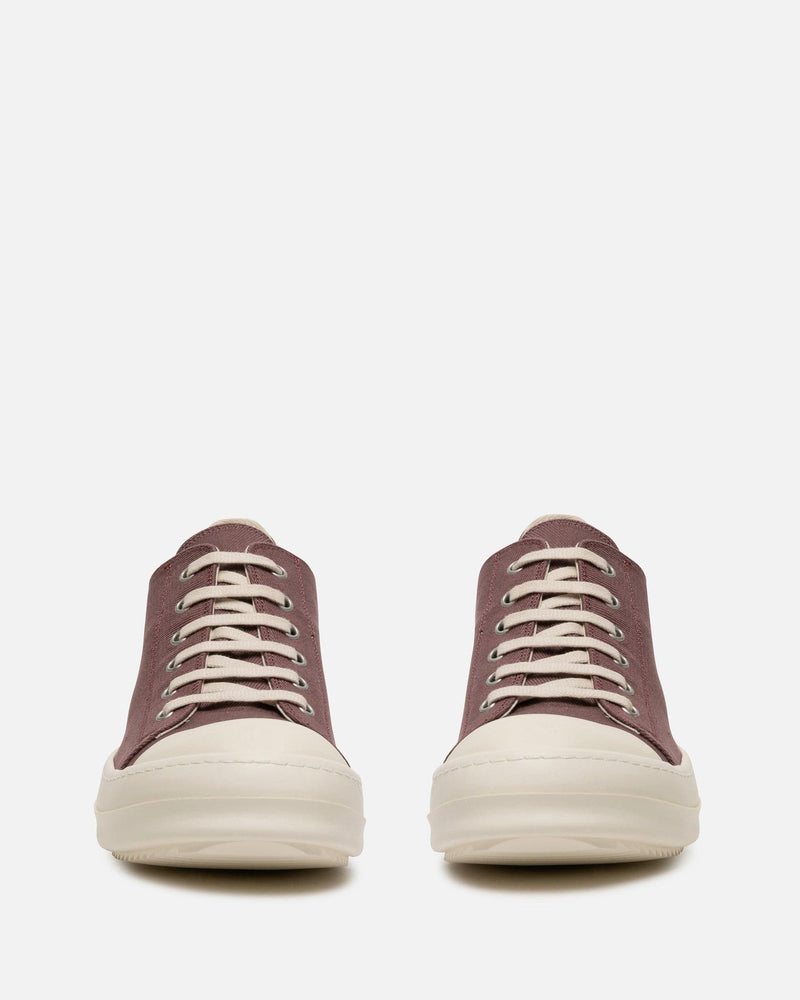 Rick Owens DRKSHDW Men's Sneakers Overdyed Denim Low Ramones in Mauve/Milk