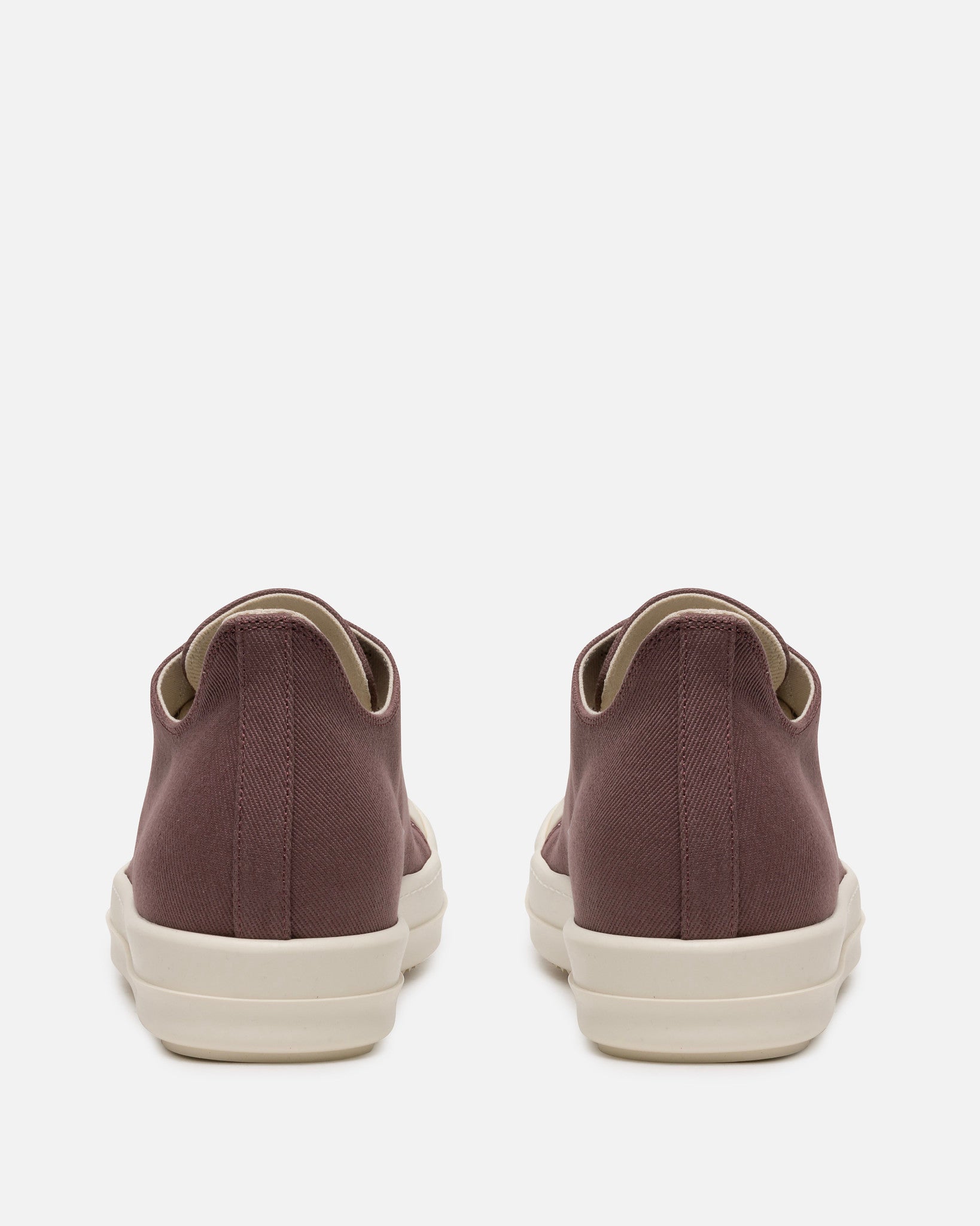 Rick Owens DRKSHDW Men's Sneakers Overdyed Denim Low Ramones in Mauve/Milk