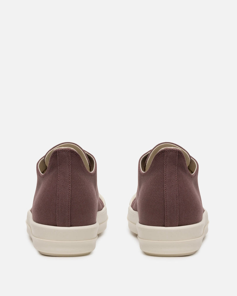 Rick Owens DRKSHDW Men's Sneakers Overdyed Denim Low Ramones in Mauve/Milk