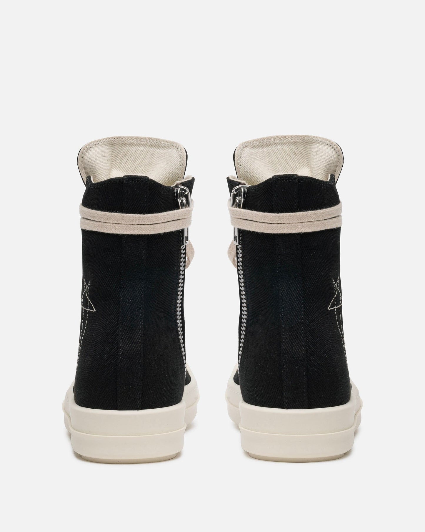 Rick Owens DRKSHDW Men's Sneakers Overdyed Denim Ramones in Black/Pearl