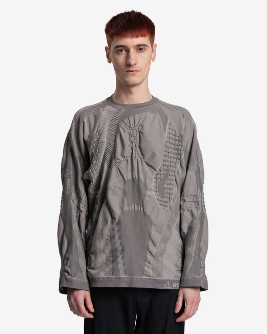 Roa Men's Sweater O/S Oversized 3D Knit in Grigio/Tortora