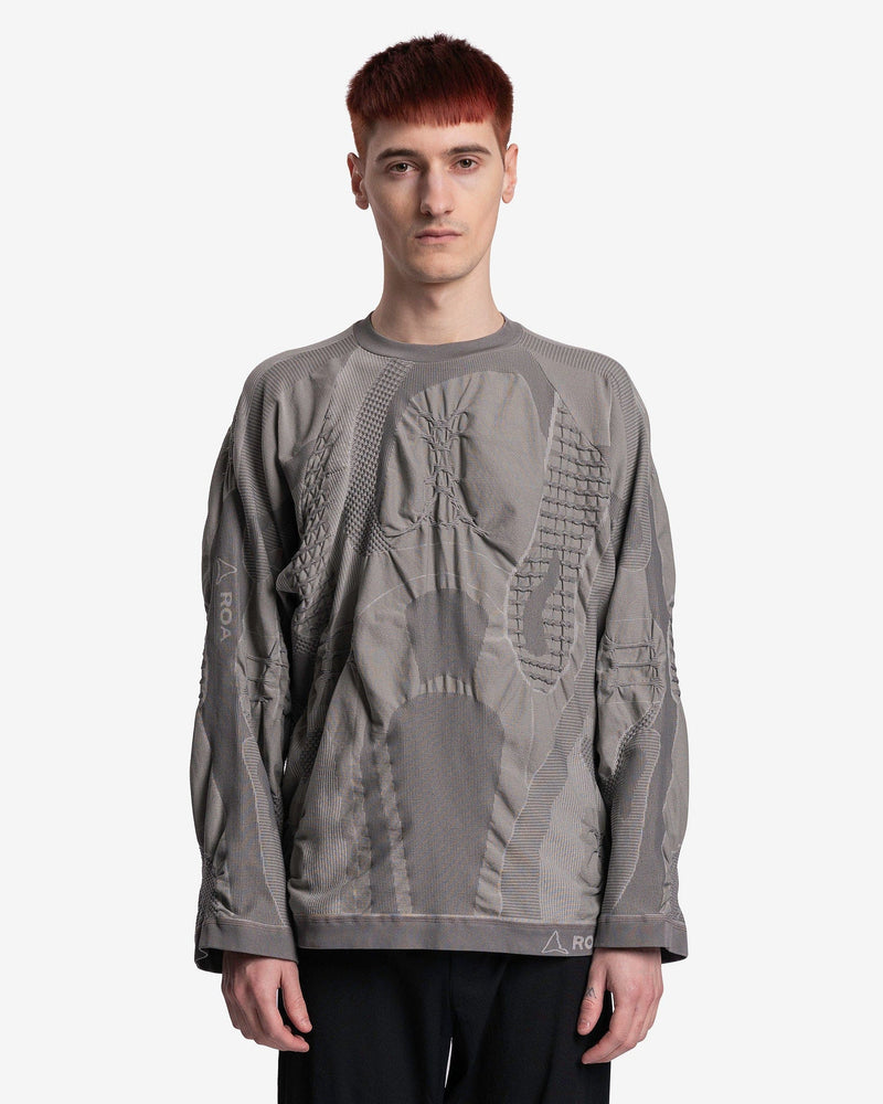 Roa Men's Sweater O/S Oversized 3D Knit in Grigio/Tortora