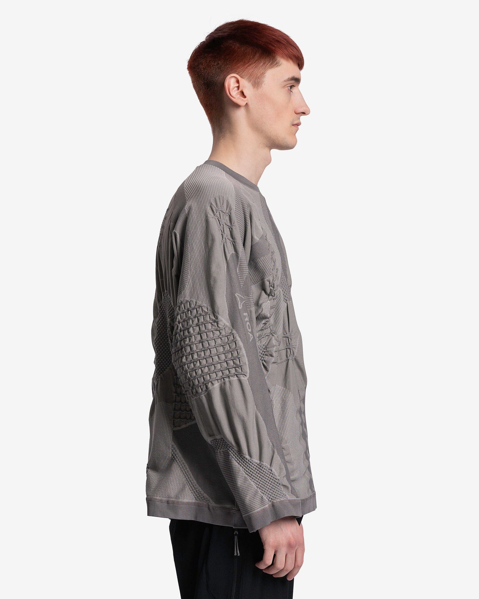 Roa Men's Sweater O/S Oversized 3D Knit in Grigio/Tortora