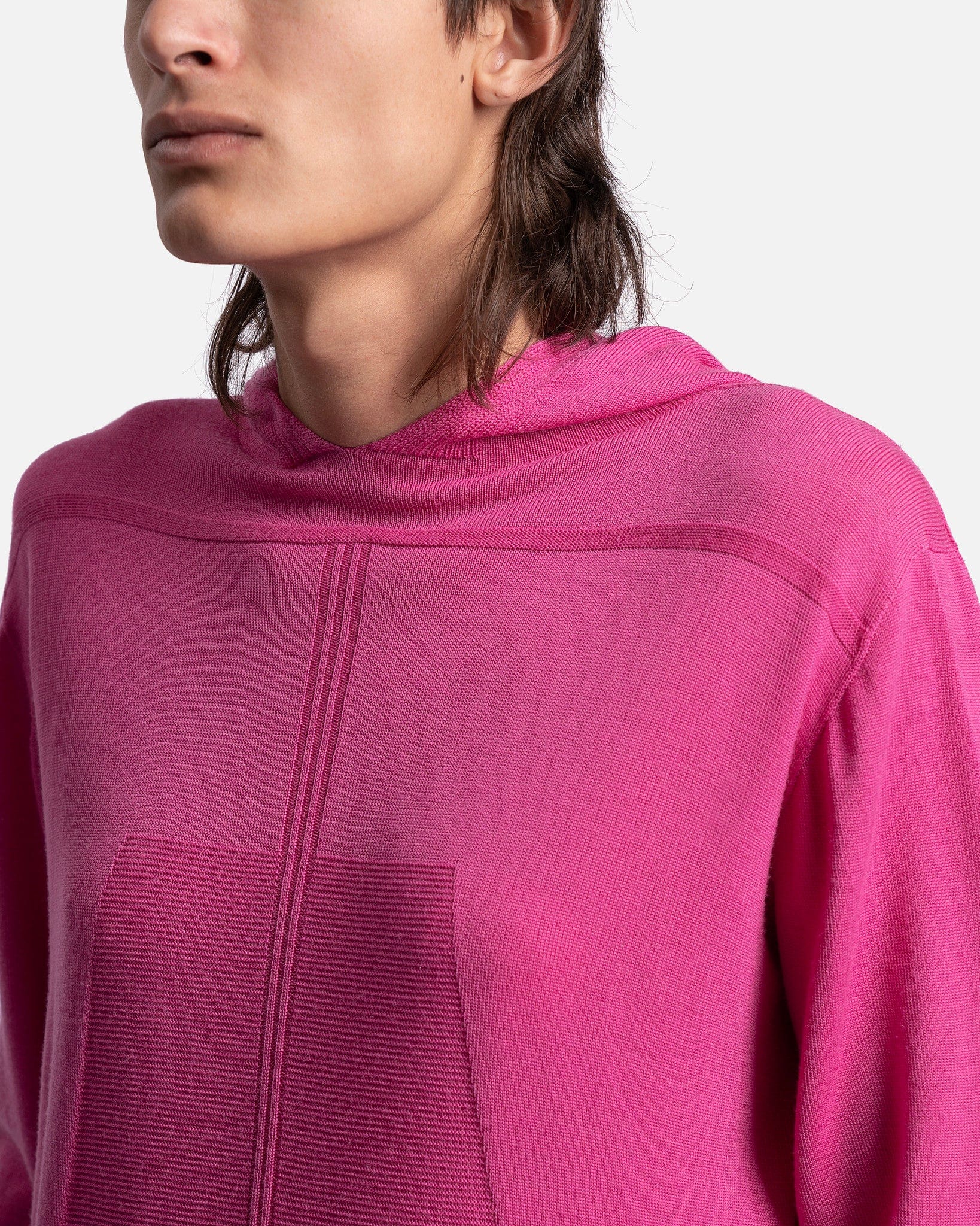 Rick Owens Men's Sweatshirts O/S Oversized Geo Hoodie in Hot Pink
