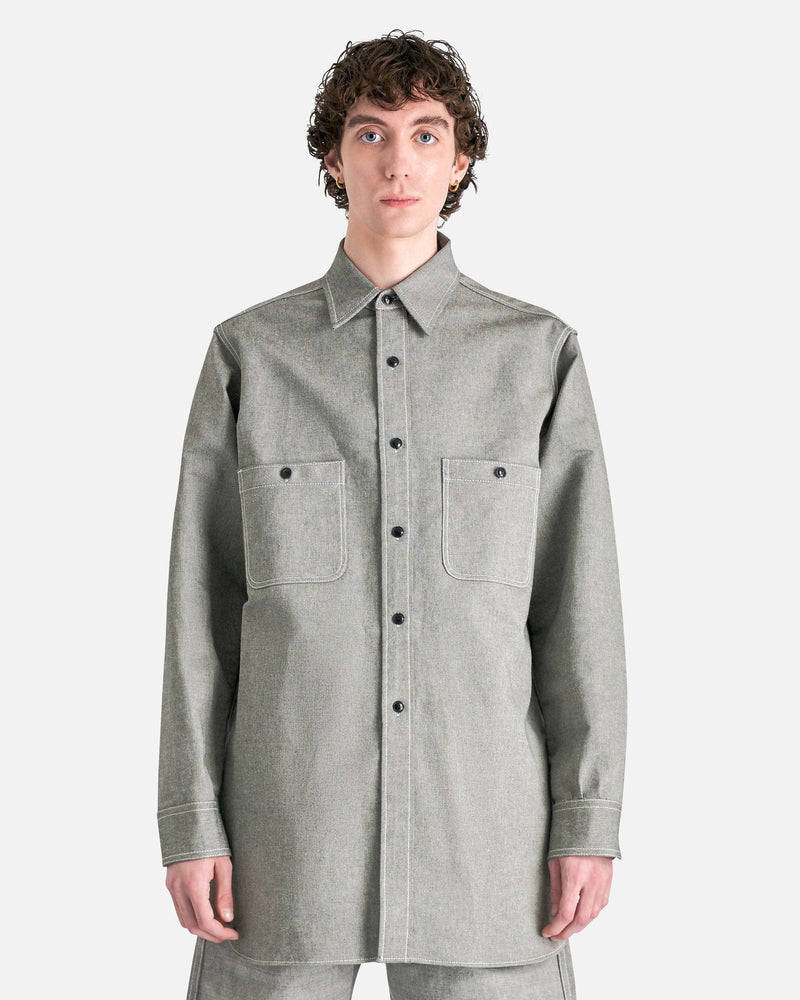 Oversized Long Sleeve Shirt in Caviar - Main Image