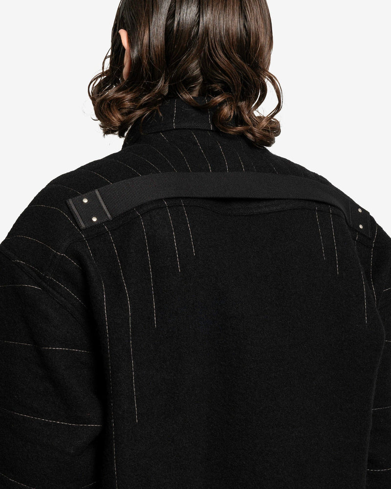 Rick Owens Men's Jackets Oversized Outershirt in Black/Dust