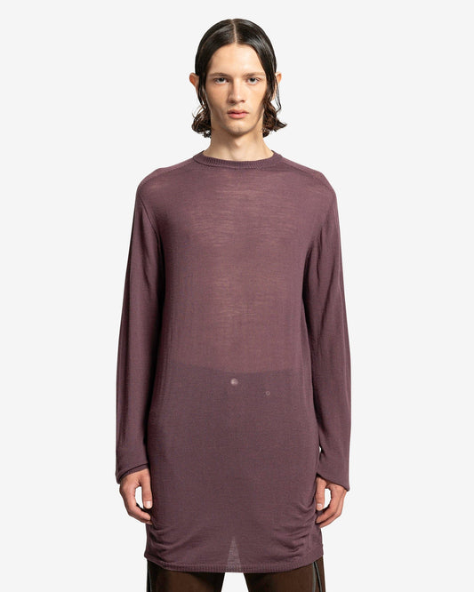 Rick Owens Men's Sweater O/S Oversized Round Neck in Amethyst