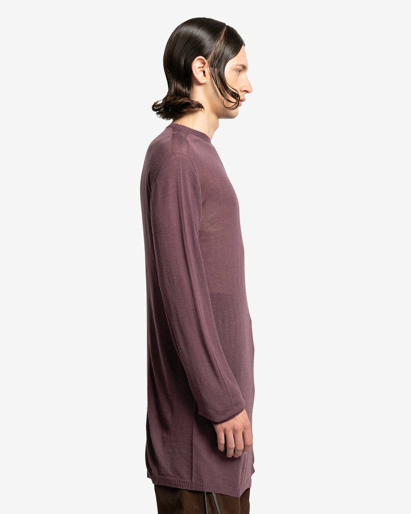 Rick Owens Men's Sweater O/S Oversized Round Neck in Amethyst