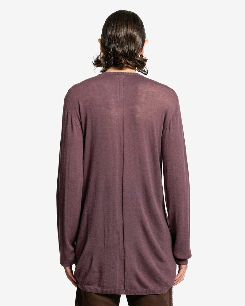 Rick Owens Men's Sweater O/S Oversized Round Neck in Amethyst