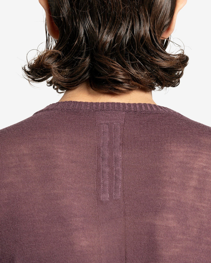 Rick Owens Men's Sweater O/S Oversized Round Neck in Amethyst