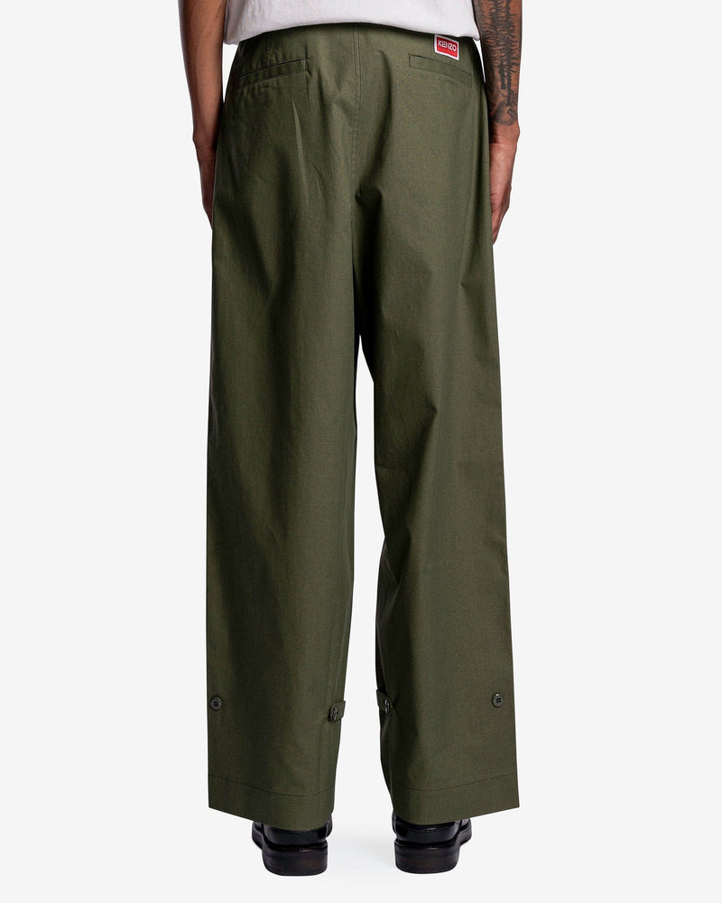 KENZO Men's Pants Oversized Straight Pant in Dark Khaki