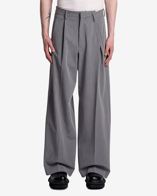 MM6 Maison Margiela Men's Pants Oversized Trousers in Grey Melange