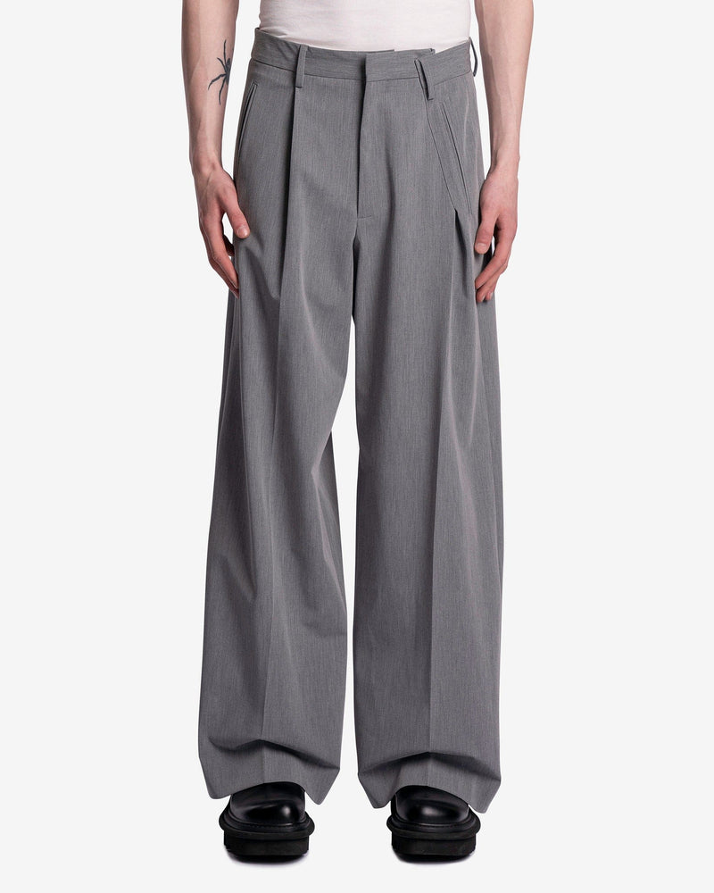 MM6 Maison Margiela Men's Pants Oversized Trousers in Grey Melange