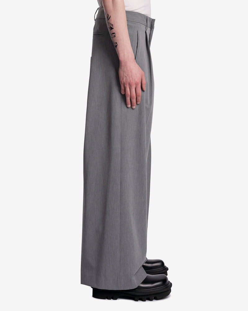 MM6 Maison Margiela Men's Pants Oversized Trousers in Grey Melange