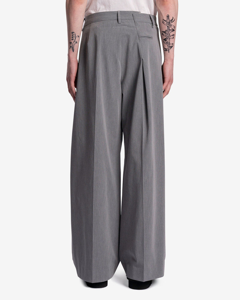 MM6 Maison Margiela Women Pants Oversized Trousers in Grey Melange