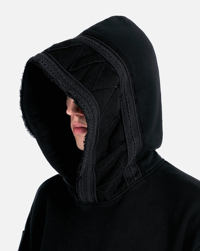 UNDERCOVER Men's Sweater Overstitched Hooded in Black