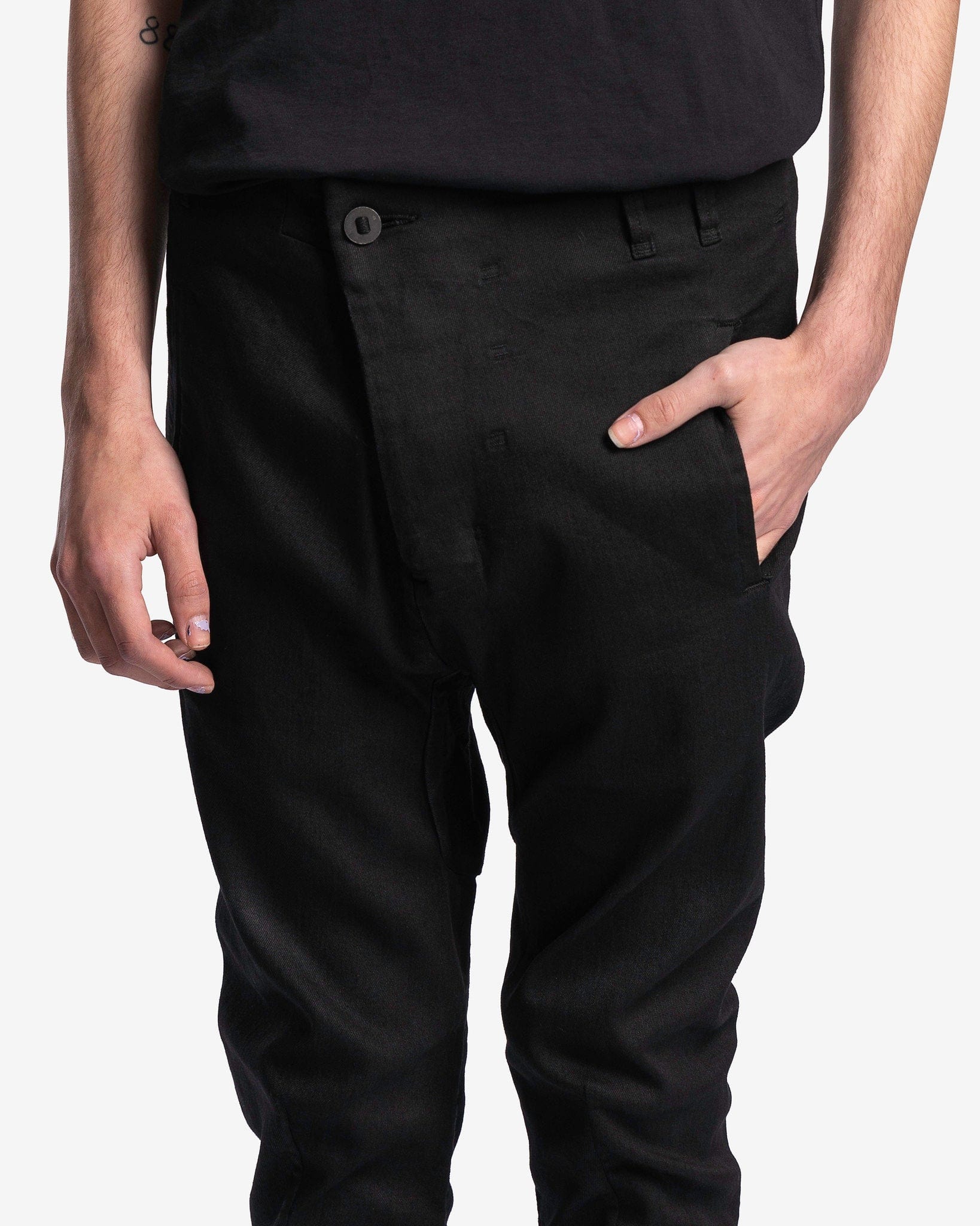 11 by Boris Bidjan Saberi Men's Pants P11 Resin Dyed Pants in Black
