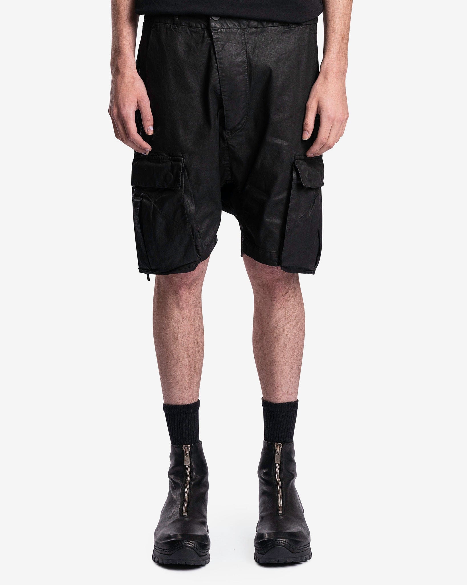 11 by Boris Bidjan Saberi Men's Pants P20 Coated Pants in Black Object Dye