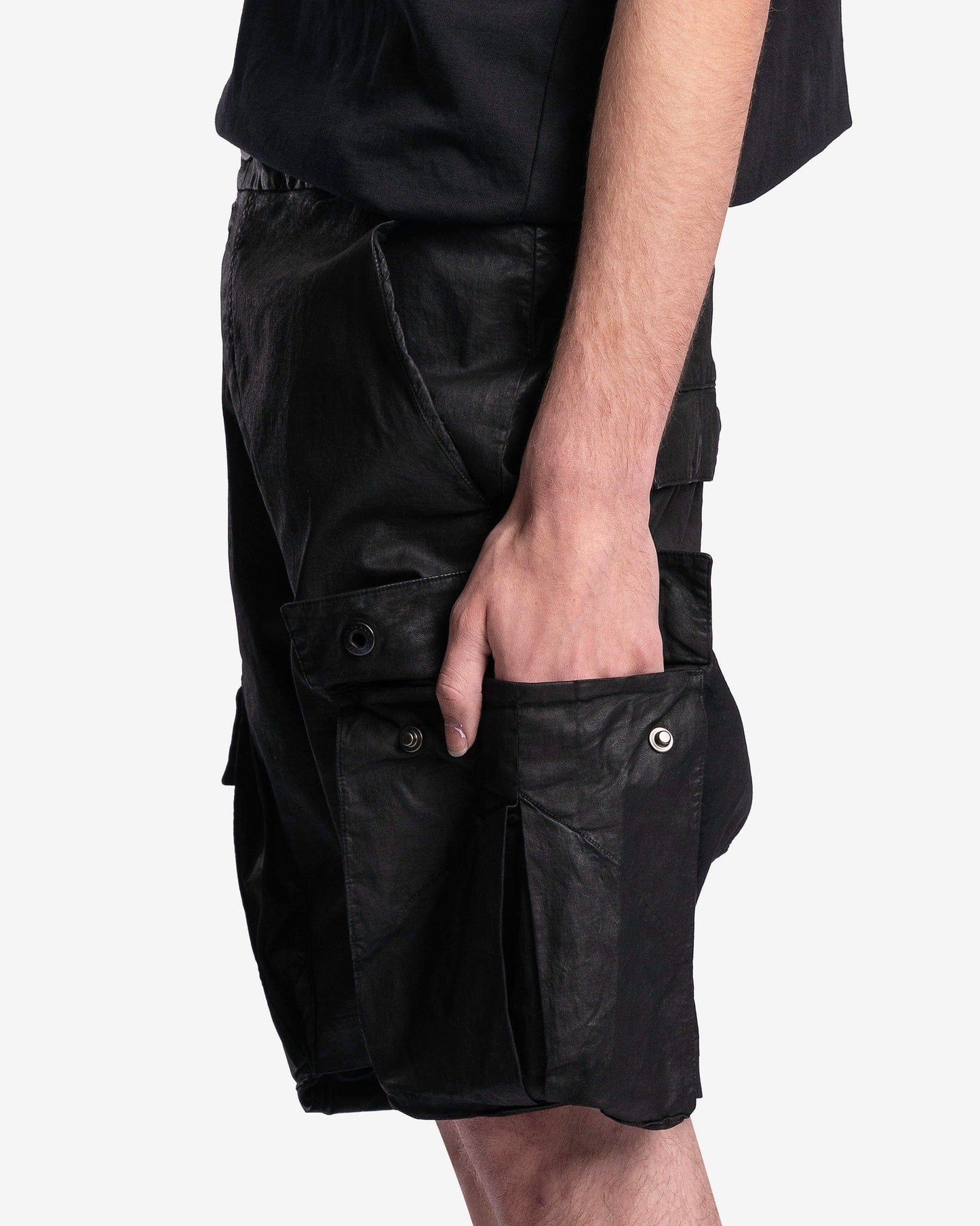 11 by Boris Bidjan Saberi Men's Pants P20 Coated Pants in Black Object Dye
