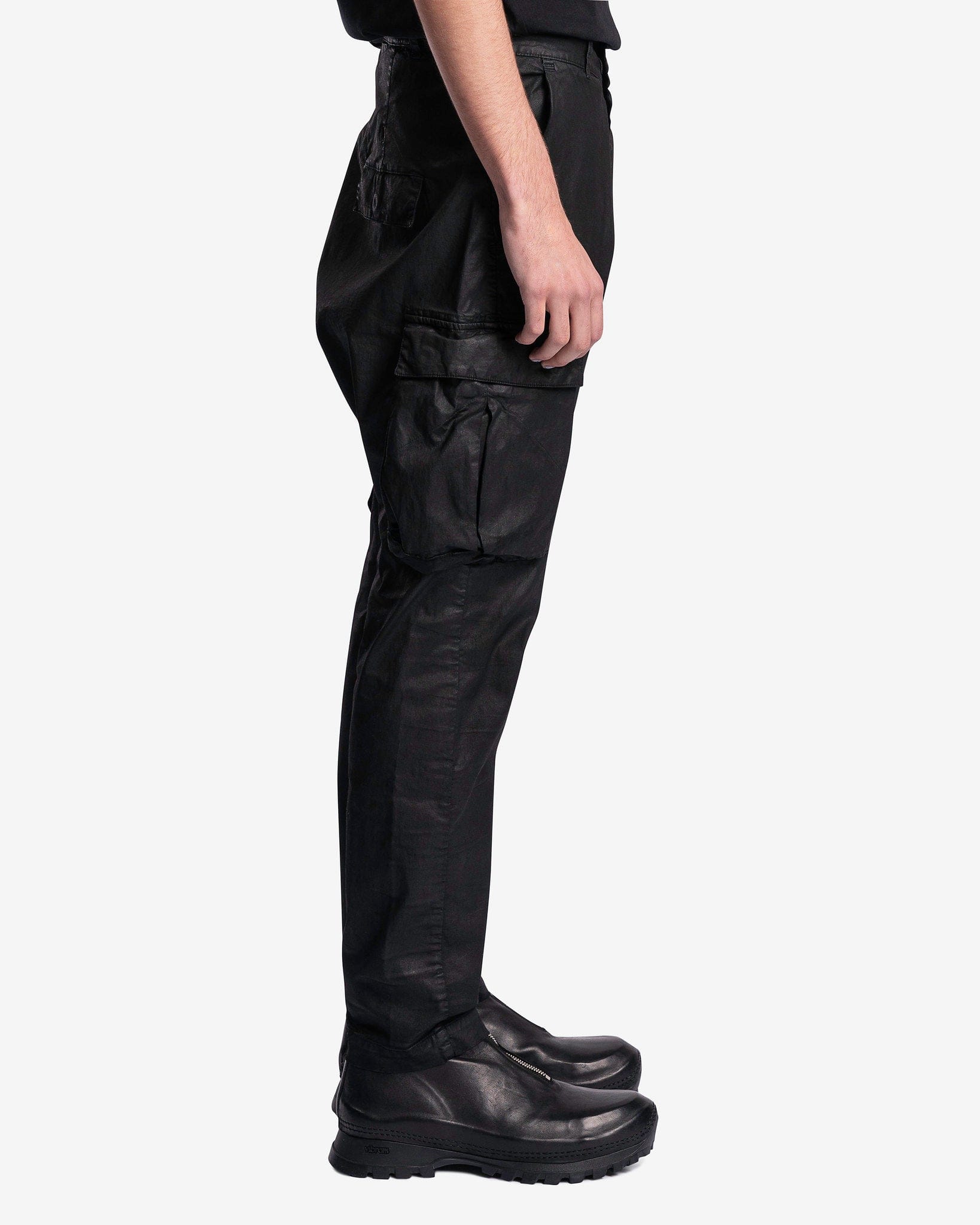 11 by Boris Bidjan Saberi Men's Pants P21B Coated Pants in Black Object Dye