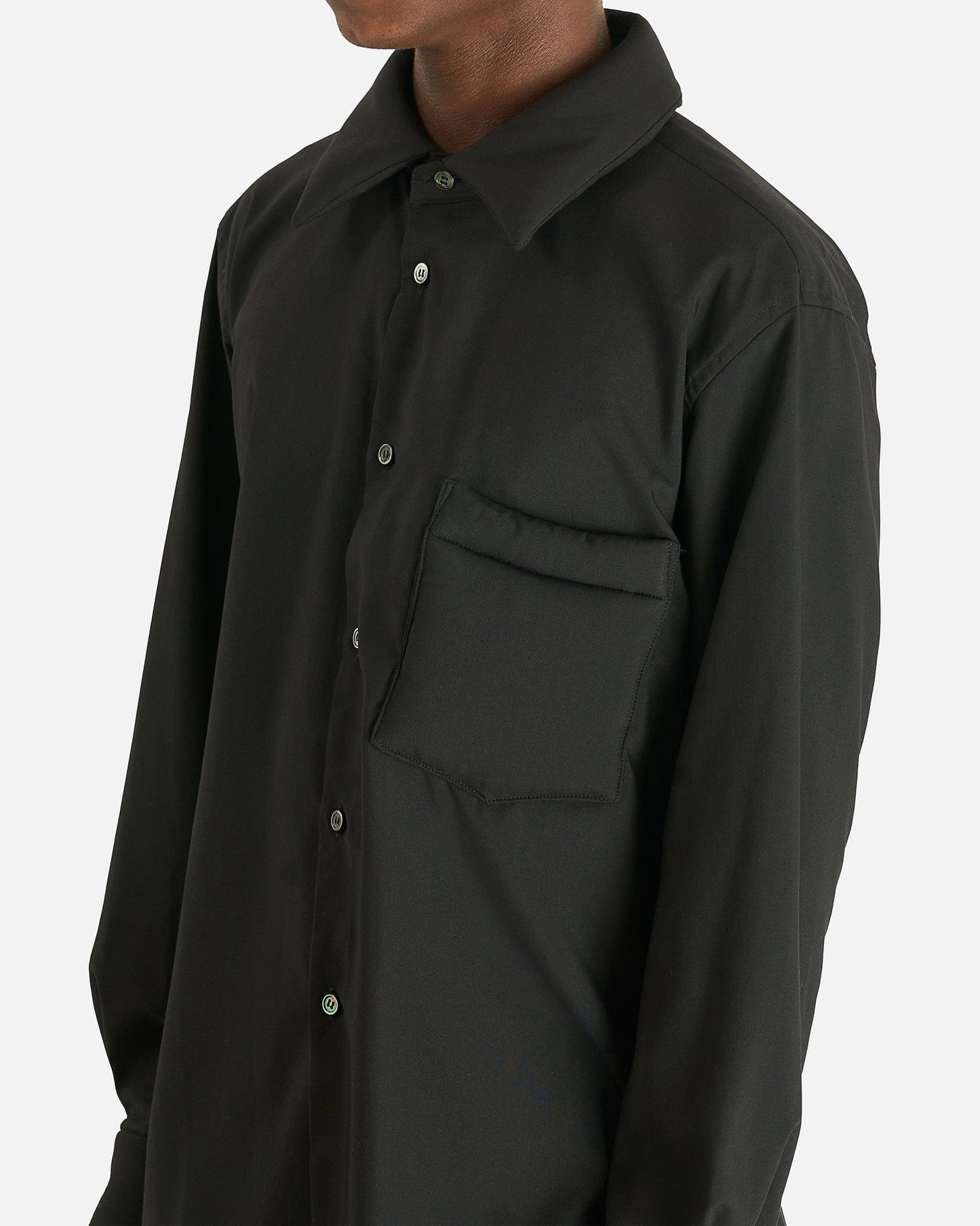 Comme des Garcons HOMME PLUS Men's Shirts Padded Collar Shirt in Black