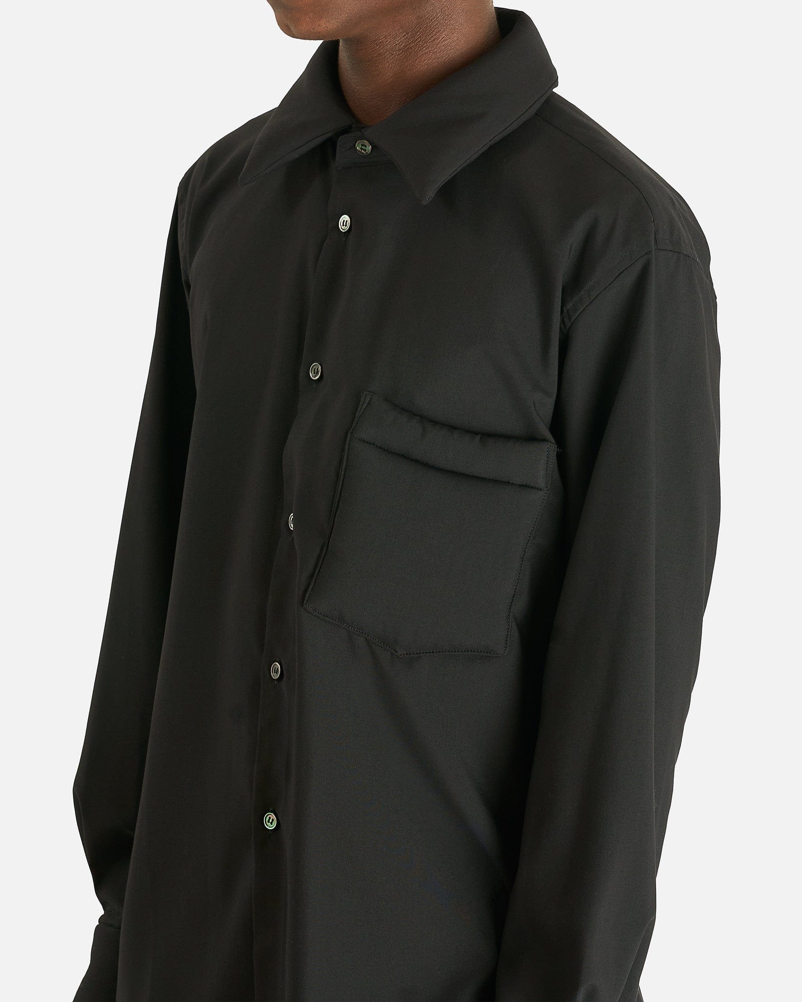 Comme des Garcons HOMME PLUS Men's Shirts Padded Collar Shirt in Black