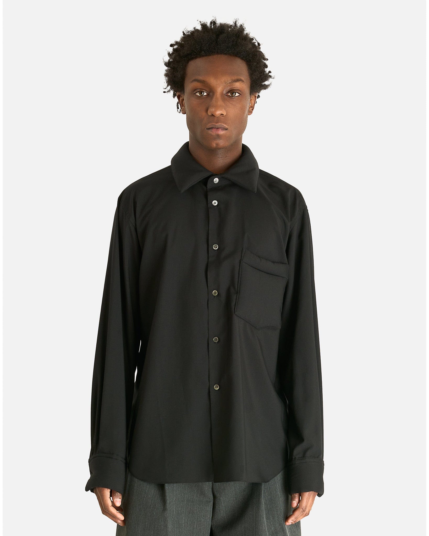 Comme des Garcons HOMME PLUS Men's Shirts Padded Collar Shirt in Black
