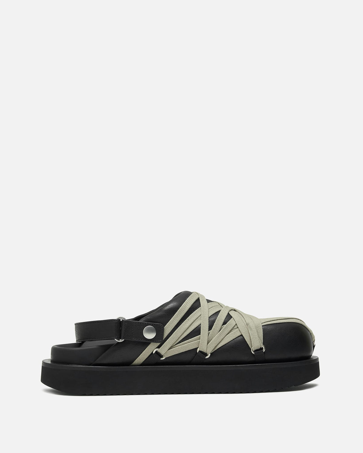 Rick Owens Men's Sneakers Padded Megalace Platform in Black/Pearl