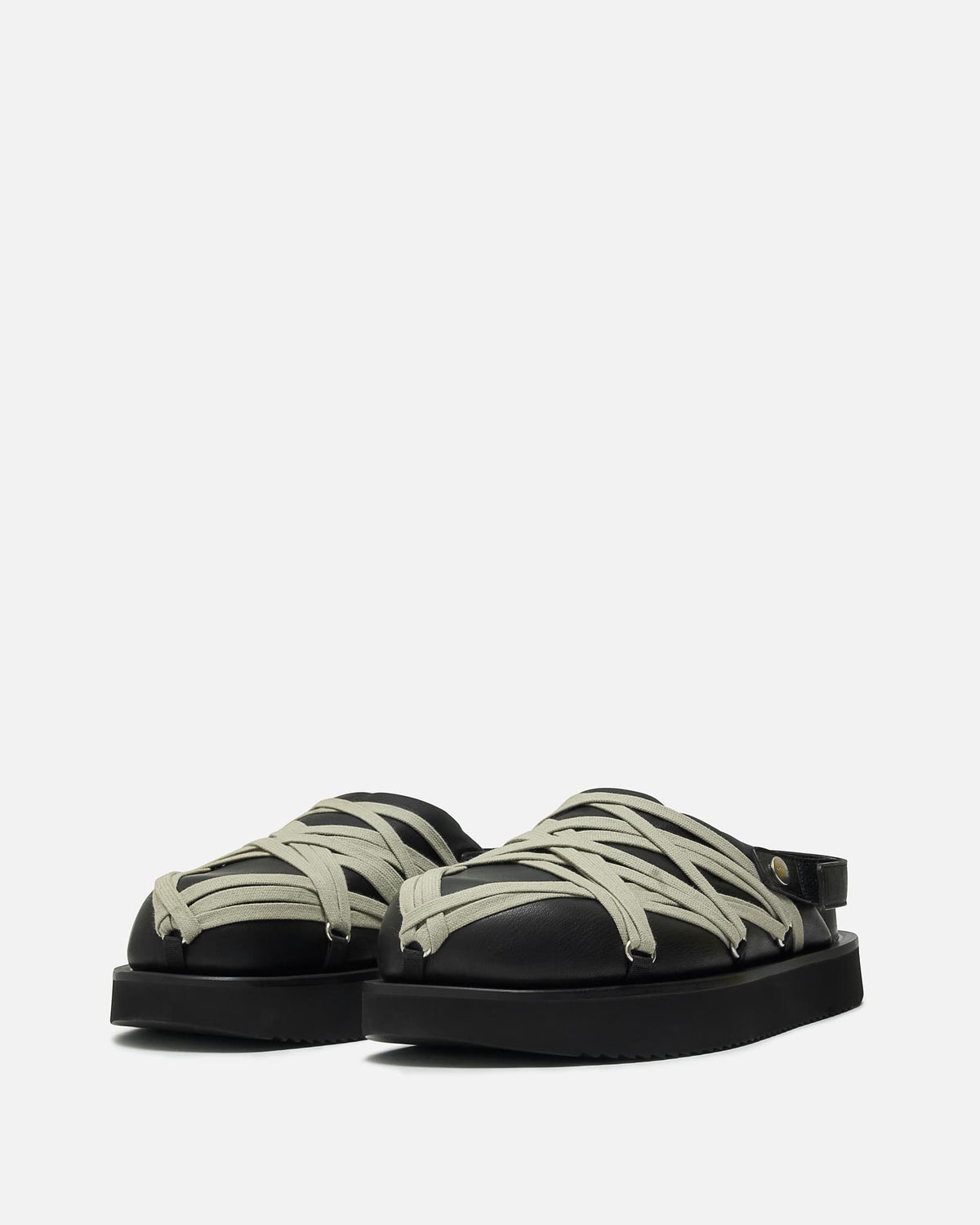 Rick Owens Men's Sneakers Padded Megalace Platform in Black/Pearl