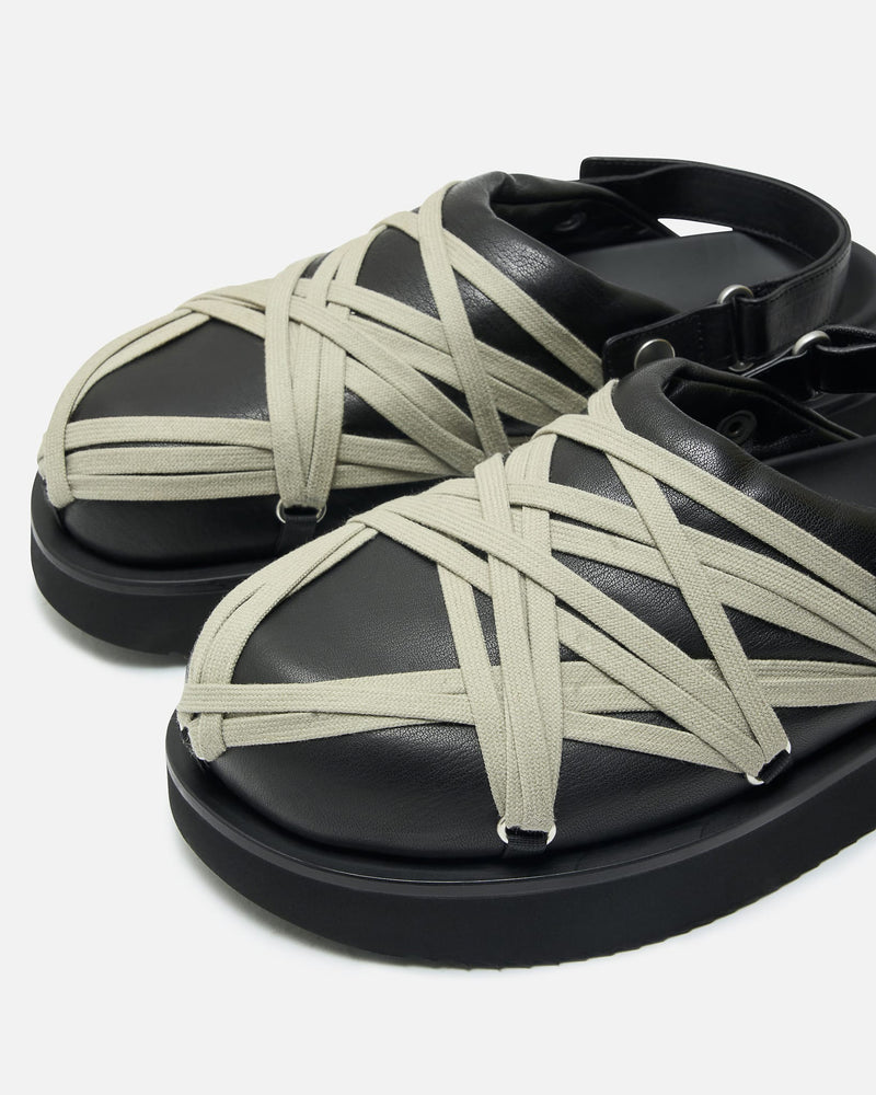 Rick Owens Men's Sneakers Padded Megalace Platform in Black/Pearl