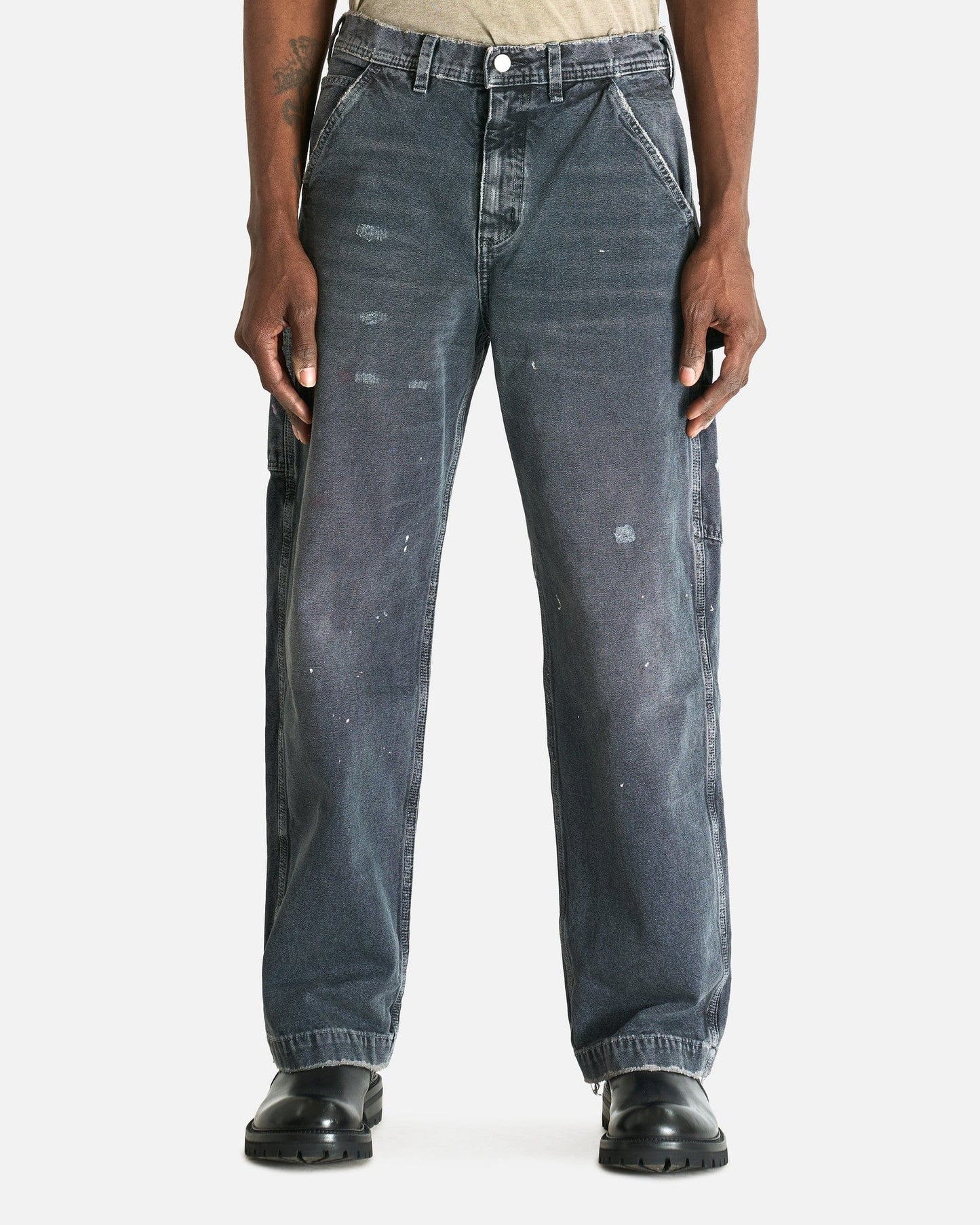 Enfants Riches Deprimes Men's Pants Paint Pants in Washed Black