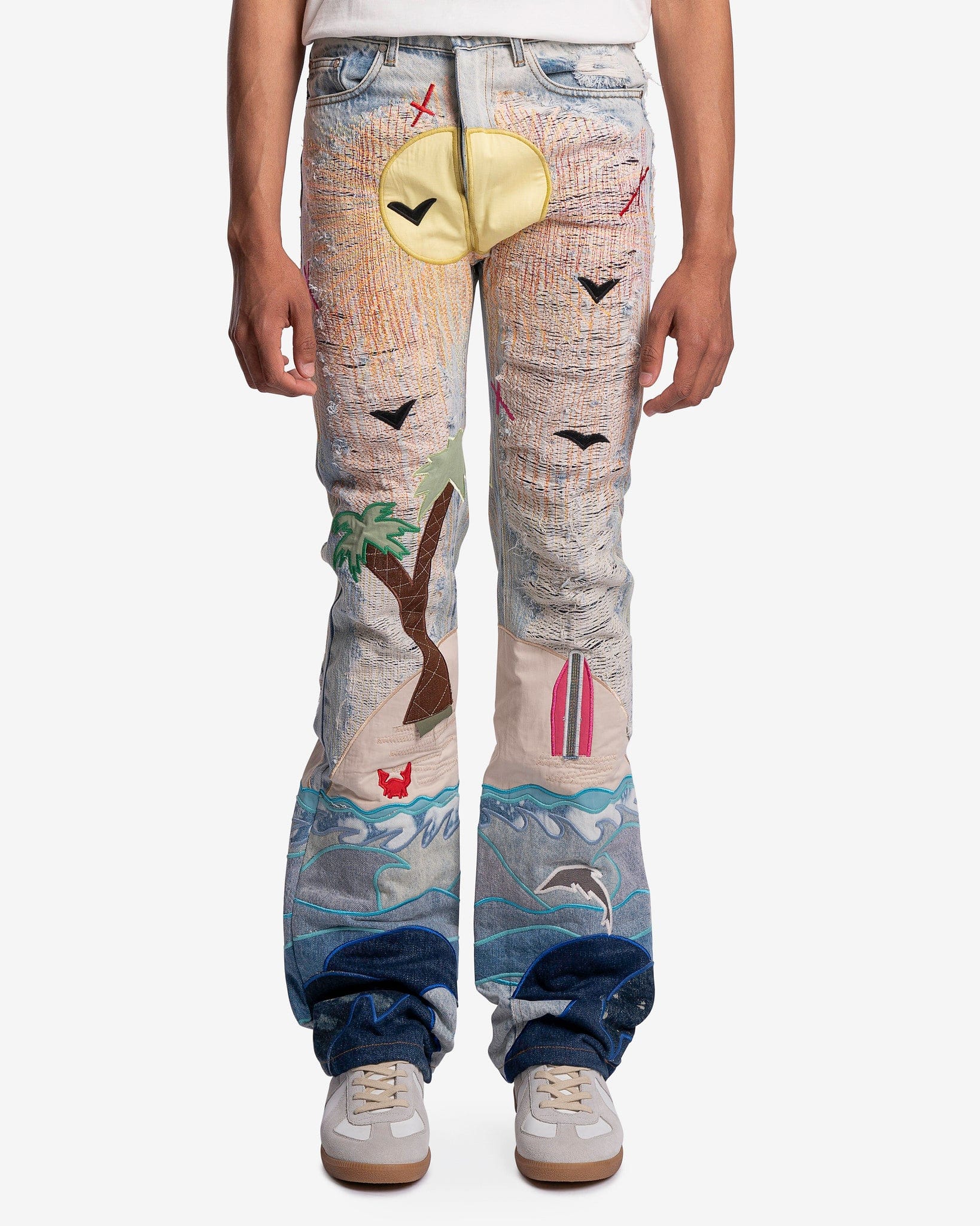 Who Decides War Men's Jeans Pale USA Seaboard Denim in Sky/Multi