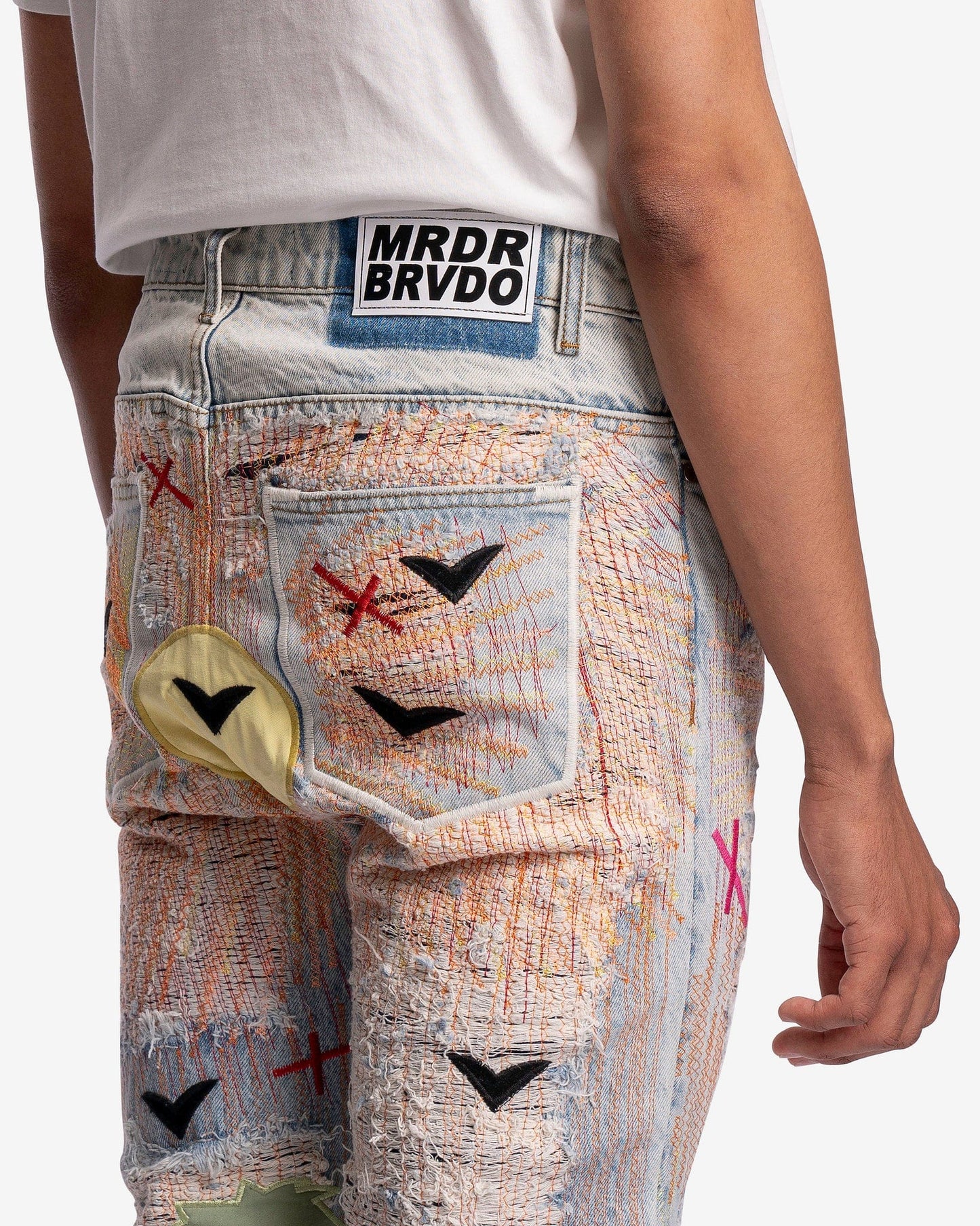 Who Decides War Men's Jeans Pale USA Seaboard Denim in Sky/Multi