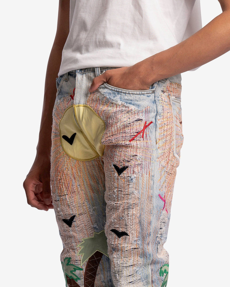 Who Decides War Men's Jeans Pale USA Seaboard Denim in Sky/Multi