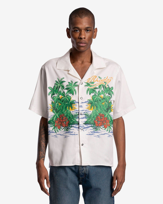 Rhude Men's Shirts Palmas Snap Shirt in Off-White