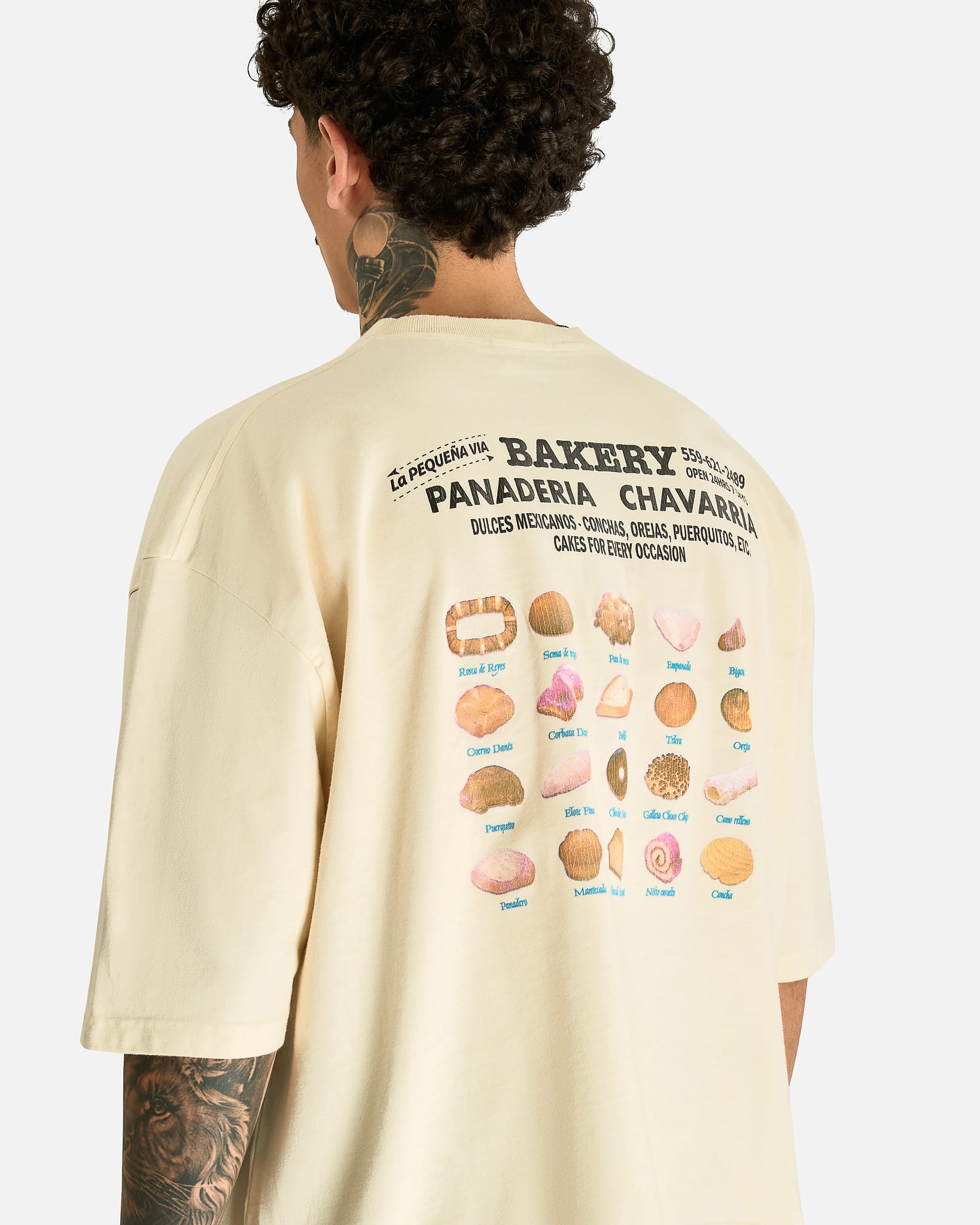 Willy Chavarria Men's T-shirts Panaderia Chavarria Buffalo Tee in Masa