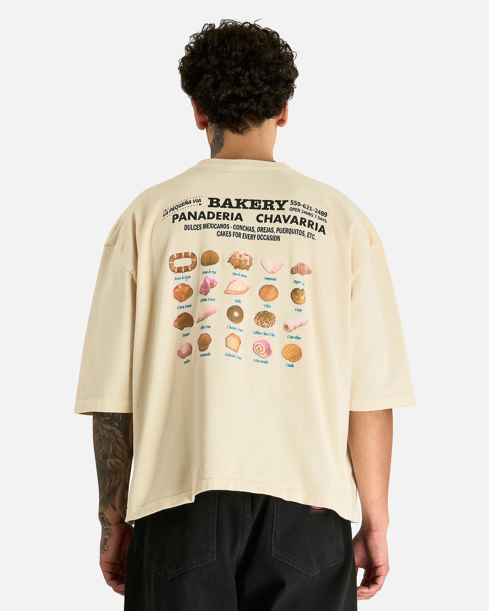 Willy Chavarria Men's T-shirts Panaderia Chavarria Buffalo Tee in Masa