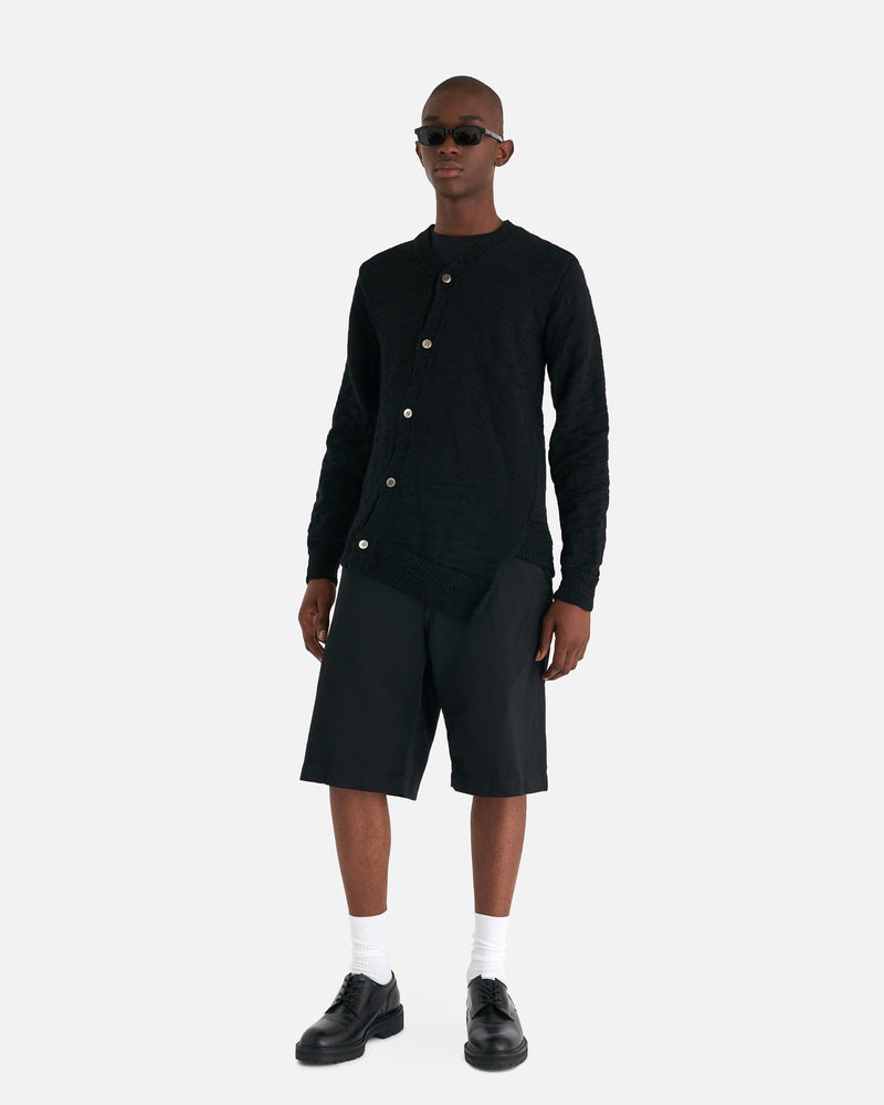 Comme des Garcons Homme Deux Men Sweaters Paneled Cardigan in Black