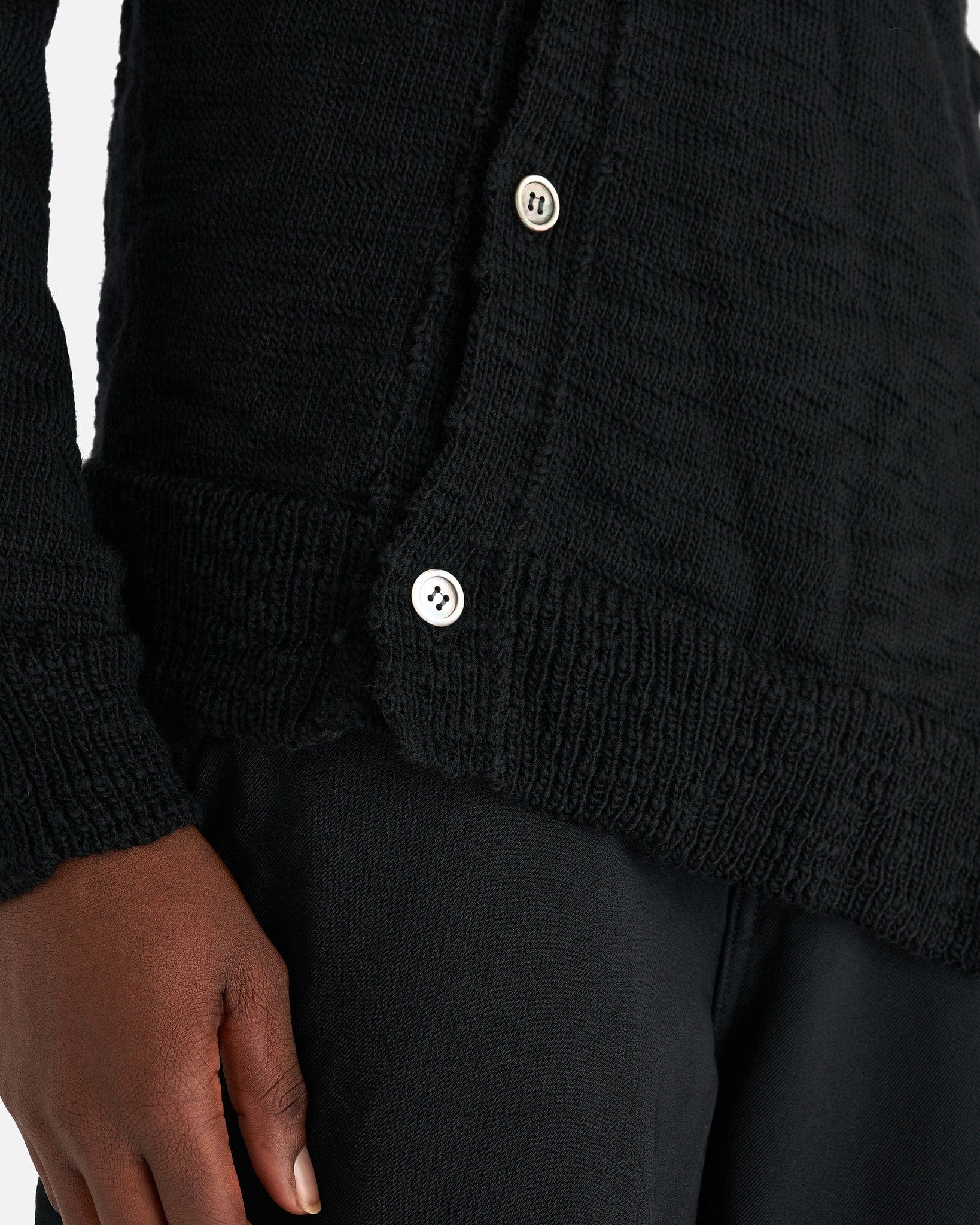 Comme des Garcons Homme Deux Men Sweaters Paneled Cardigan in Black
