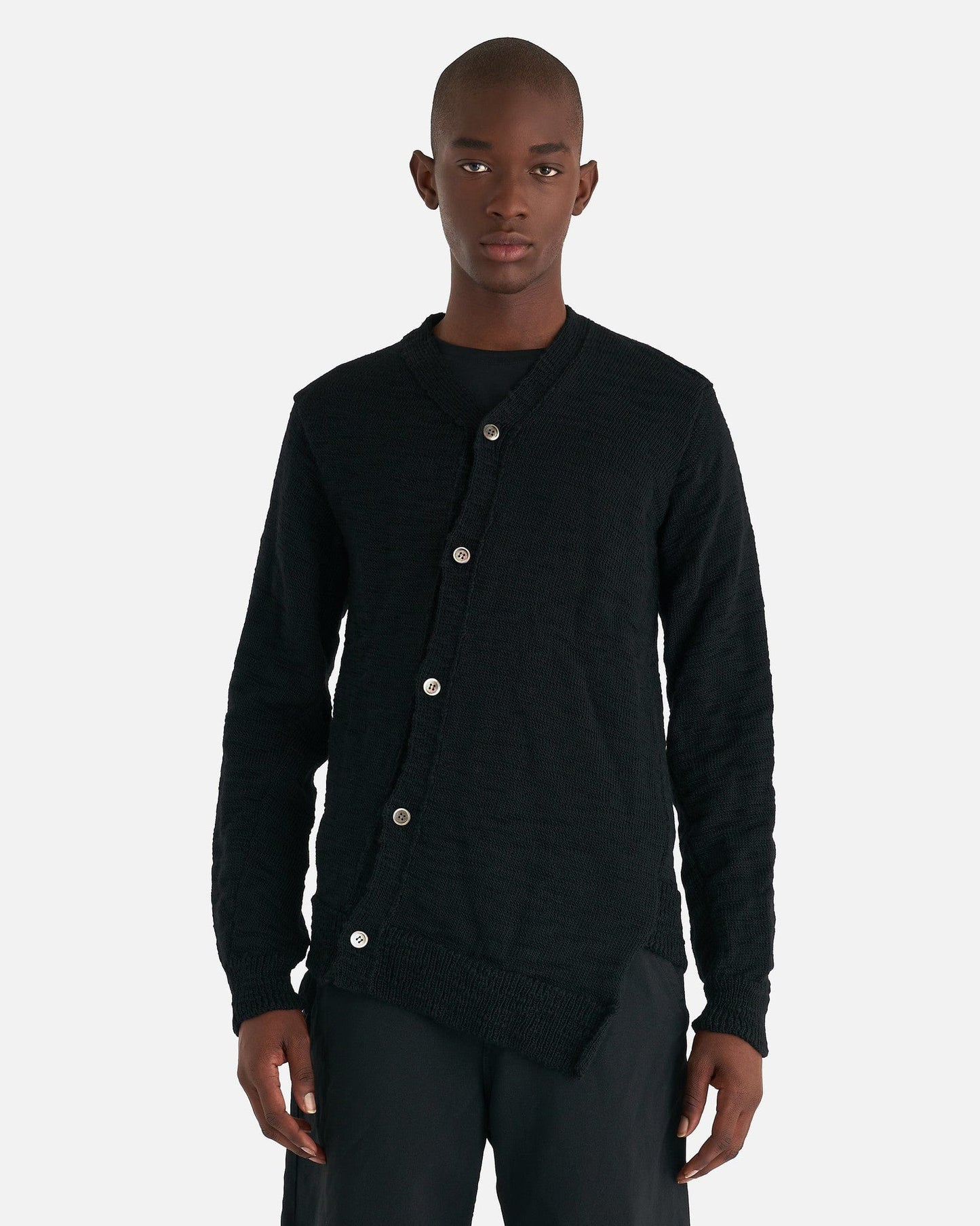 Comme des Garcons Homme Deux Men Sweaters Paneled Cardigan in Black