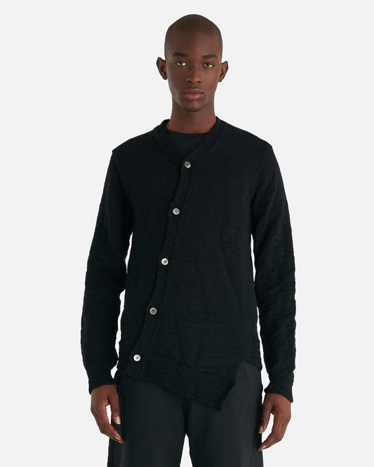 Comme des Garcons Homme Deux Men Sweaters Paneled Cardigan in Black
