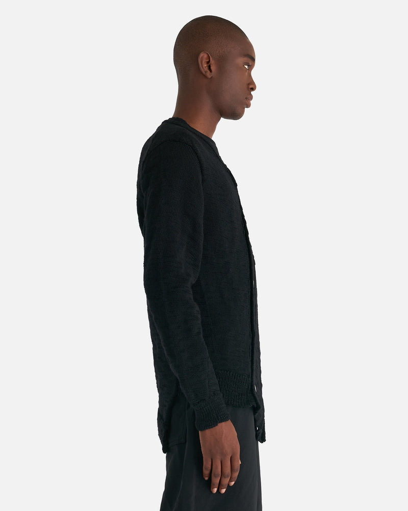 Comme des Garcons Homme Deux Men Sweaters Paneled Cardigan in Black