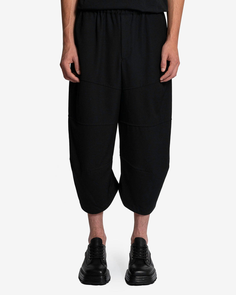 Paneled Cropped Trousers in Black
